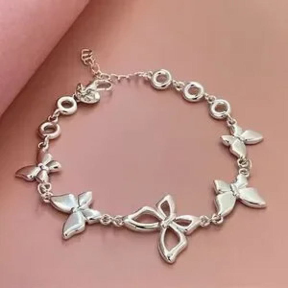 Silver plated Cute Butterfly Bracelet for Women